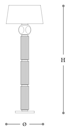 Dimensions of Matilda Opera Italamp Floor Lamp